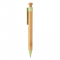 Бамбуковая ручка с клипом из пшеничной соломы, зелёная, вид сбоку