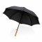Автоматический зонт-трость с бамбуковой ручкой Impact из RPET AWARE™, d103 см, черный