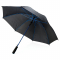 Зонт-трость из стекловолокна, 23", чёрный с синим