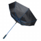 Зонт-трость из стекловолокна, 23", чёрный с синим, против ветра