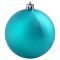 Пластиковый елочный шар, 80 мм, голубой матовый
