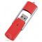USB-флешка с крутящимся корпусом, красная, раскрытая