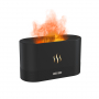 USB арома увлажнитель воздуха Flame со светодиодной подсветкой - изображением огня, черный