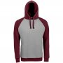 Толстовка Seattle, унисекс, бордовая с серым меланж