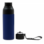 Термобутылка Button Black, черная с синим