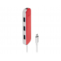 Хаб USB Type-C 3.0 Chronos, красный