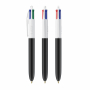 Шариковая ручка Bic 4 Colors, бело-чёрная