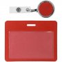 Чехол для карточки с ретрактором Devon, красный, в разобранном виде