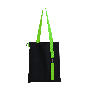 Шоппер Superbag black с ремувкой 4sb, чёрный с салатовым