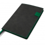 Ежедневник A5 недатированный Efemero в мягком переплёте, черный с тёмно-зеленым