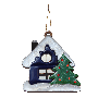 Ёлочная игрушка Домик, синий