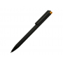 Ручка металлическая шариковая Taper Metal soft-touch, черная с оранжевым