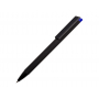 Ручка металлическая шариковая Taper Metal soft-touch, черная с синим