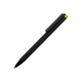 Ручка металлическая шариковая Taper Metal soft-touch, черная с желтым