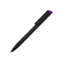 Ручка металлическая шариковая Taper Metal soft-touch, черная с фиолетовым