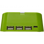 Подставка для телефона-USB Hub Hopper, салатовая, вид сзади