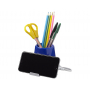 Настольный USB Hub Shine 4 в 1, ярко-синий, пример использования