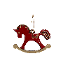 Ёлочная игрушка Лошадка, красная