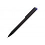 Ручка металлическая шариковая Taper Metal soft-touch, черная с синим