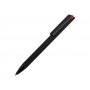Ручка металлическая шариковая Taper Metal soft-touch, черная с красным