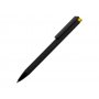 Ручка металлическая шариковая Taper Metal soft-touch, черная с желтым