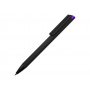 Ручка металлическая шариковая Taper Metal soft-touch, черная с фиолетовым