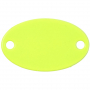 Шильдик металлический Alfa Oval, желтый неон