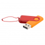 Флешка Designer To Go 2.0 USB, 16Gb, оранжевая с красным