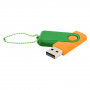 Флешка Designer To Go 2.0 USB, 16Gb, оранжевая с зеленым