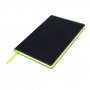 Блокнот A5 Blackjack чёрный с цветной окантовкой, черный с зеленым