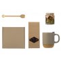 Подарочный набор с чаем, кружкой, медом и ложкой для меда, бежевый