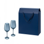 Подарочный набор 2 бокала для вина в большом подарочном пакете, синий