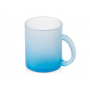 Стеклянная матовая кружка с градиентом для сублимации Омбре, синяя