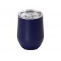 Вакуумная термокружка Sense в крафтовой упаковке, темно-синяя