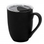 Кружка с крышкой Velvet Duo, софт-тач, чёрная