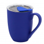 Кружка с крышкой Velvet Duo, софт-тач, тёмно-синяя