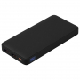 Внешний аккумулятор (powerbank) WeCharge Soft Touch, 10 000 mAH, Power Delivery (PD) 25.5W, со светящимся логотипом после гравировки, c цифровым дисплеем для контроля заряда, черный