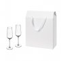 Подарочный набор 2 бокала для шампанского Капри (Capri) в большом подарочном пакете, белый
