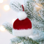 Подвеска на елку Вьюжка, шапочка, красная