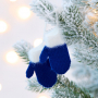 Подвеска на елку Вьюжка, варежки, синяя