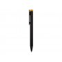 Ручка металлическая шариковая Taper Metal soft-touch, черная с оранжевым