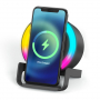 Беспроводная Bluetooth колонка U-Tone RGB c функцией беспроводной зарядки 15W, черная