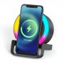 Беспроводная Bluetooth колонка U-Tone RGB c функцией беспроводной зарядки 15W, черная
