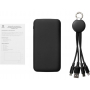 Набор из внешнего аккумулятора и универсального кабеля с подсветкой лого Reserve LED, 10000mAh, черный
