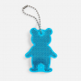 Пешеходный светоотражатель с цепочкой Мишка, синий