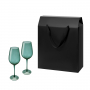 Подарочный набор 2 бокала для вина в большом подарочном пакете, зеленый