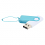 Флешка Designer To Go 2.0 USB, 16Gb, белая с бирюзовым