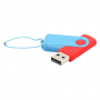 Флешка Designer To Go 2.0 USB, 16Gb, красная с голубым