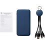 Набор из внешнего аккумулятора и универсального кабеля с подсветкой лого Reserve LED, 10000mAh, темно-синий