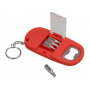 Брелок-открывалка с отвертками и фонариком Uni софт-тач, красный, открытый